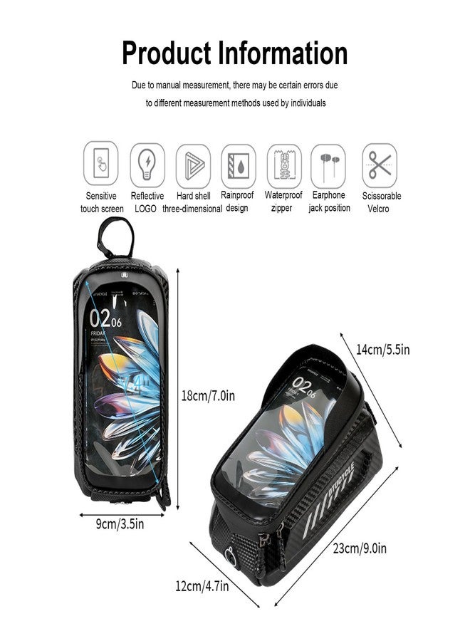Lythor Bike Phone Bag, Waterproof, Top Tube Pouch, Touchscreen, Fits 6.5" Phone - Image 2