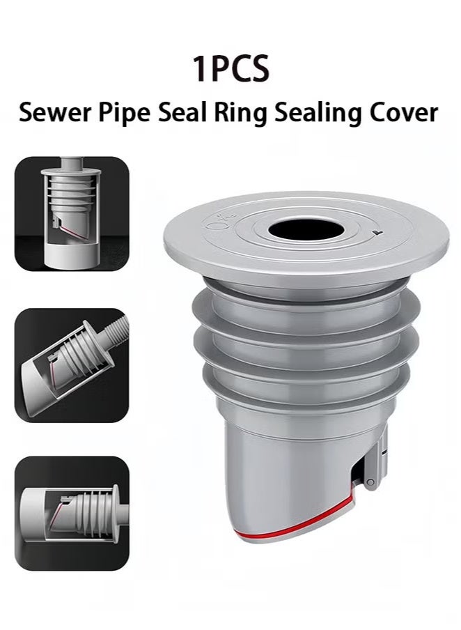 Sewer Pipe Seal Ring Sealing Cover,Preventer Silicone Odor Proof Drainage Trap,Suitable for Bathroom Bathtub Kitchen Cleaning Tools  - Image 1