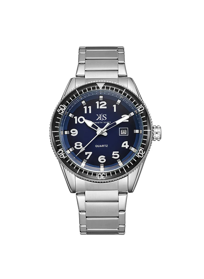 KENNETH SCOTT Kenneth Scott Men's Navy Blue  Dial Analog Watch - K23028-SBSN