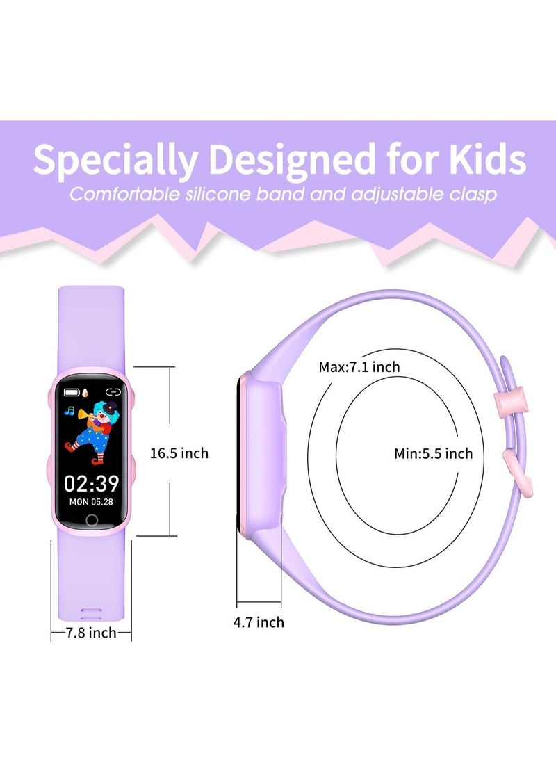 Fitness Tracker with Replacement Band for Kids Girls Boys Teens Age 5-16, Heart Rate Monitor, Activity Tracker, Step Tracker Counter Watch, Alarm Clock, Pedometer, Sleep Monitor