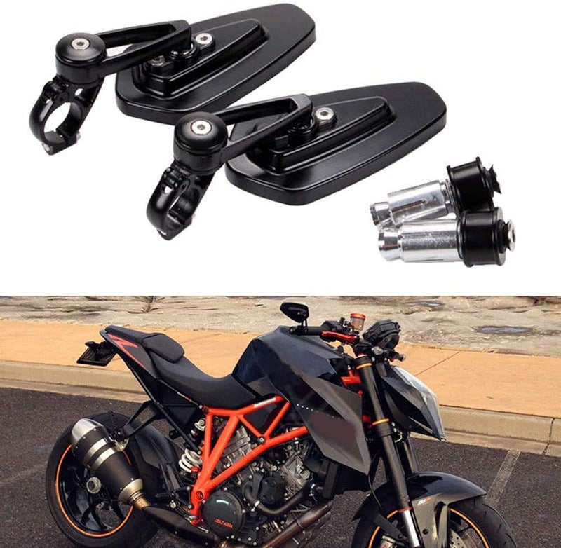 Black Motorcycle Bar End Mirrors Rear View CNC Compatible With GROM MSX125 CB500F Kawasaki Z125 pro Z650 Z750 Z800 Z900 ER6N ER6F Yamaha MT-03 MT-07 FZ-07 MT-09 FZ-09 MT-10 FZ-10 MT-25 FZ6 FZ8 FZ6R