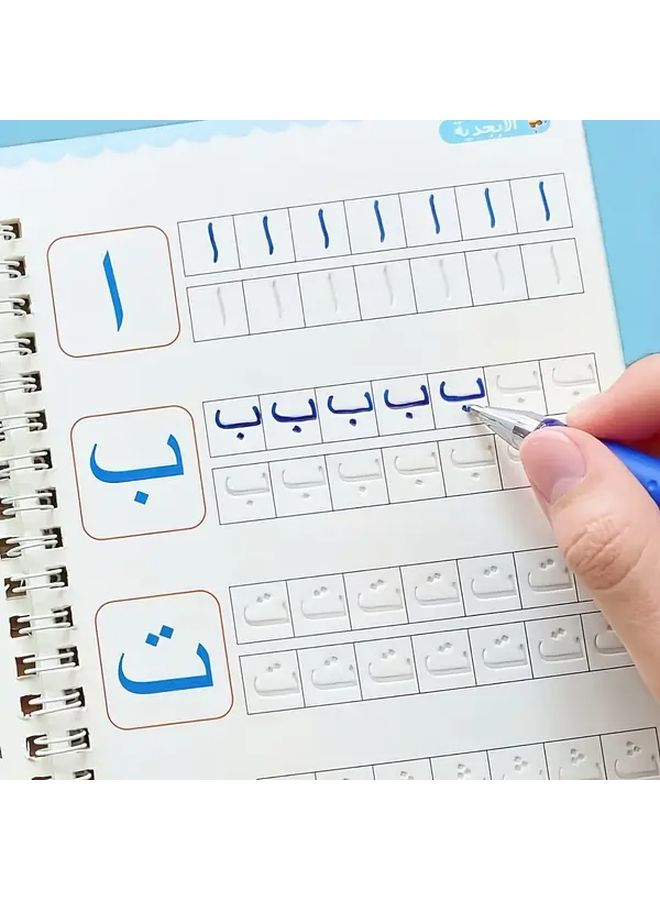 كتاب تدريبات الخط، مجموعة من كتابين باللون الأحمر المزهر للكتابة السهلة 43 - Image 3