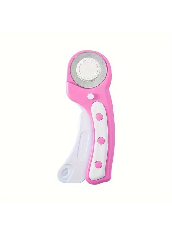 Pink 45mm Rotary Cutter Ergonomic Rolling Blade for Fabric Sewing Quilting Craft - Image 1