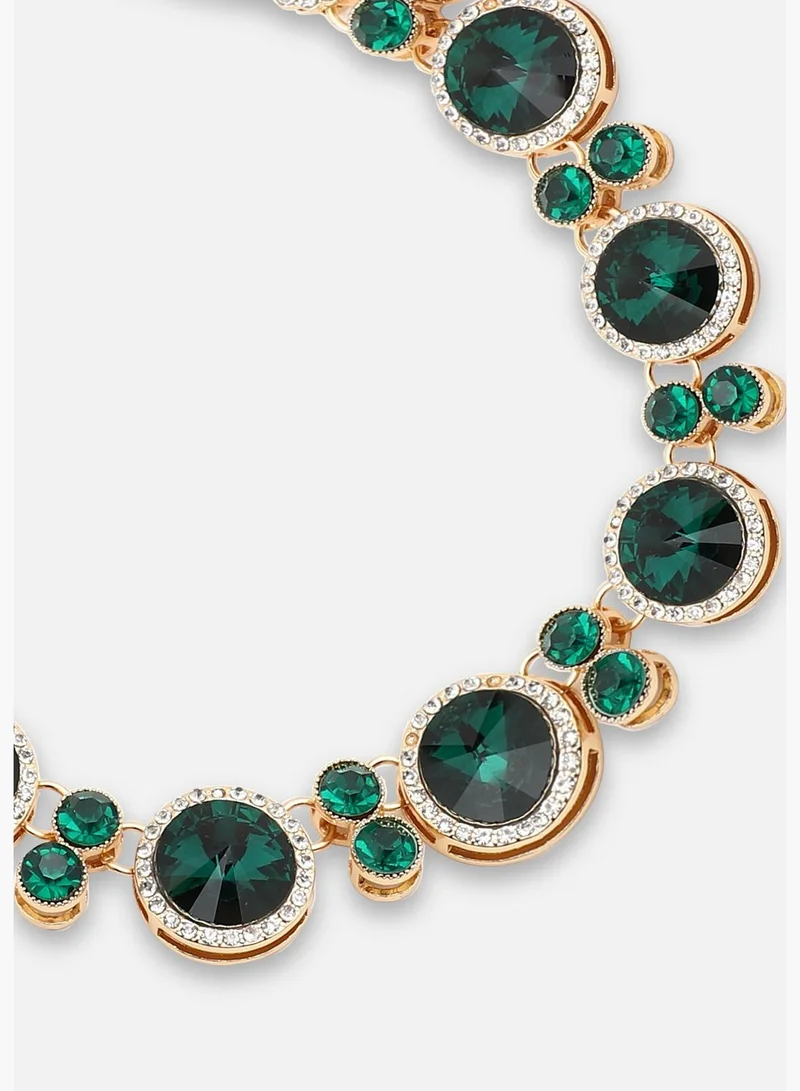 SOHI Silver Plated Party Designer Stone Statement Necklace For Women