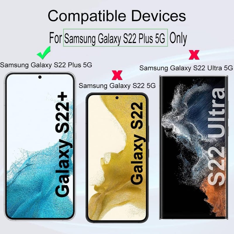 Ibywind [Pack of 2] Screen Protector for SamSung Galaxy S22 Plus 5G 6.6",with Metal Camera Lens Protector,Back Carbon Fiber Skin Protector,Including Easy Install Kit - Image 2