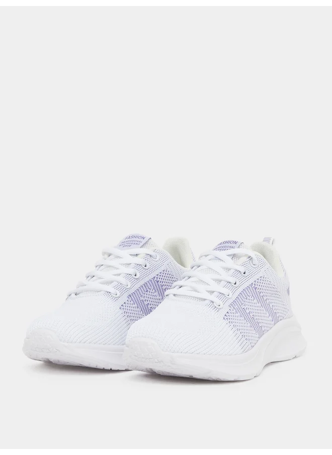 ستايلي Styli Textured Lace Up Running Shoes