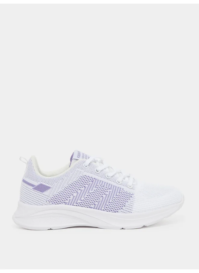 ستايلي Styli Textured Lace Up Running Shoes