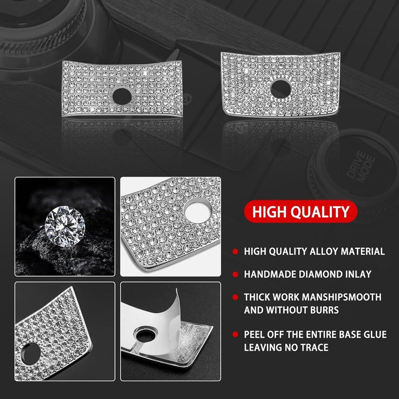 HHLOU Bling Crystal Electronic Brake and Start/Stop Button Sticker for Ford Explorer 2020-2024 - Image 4