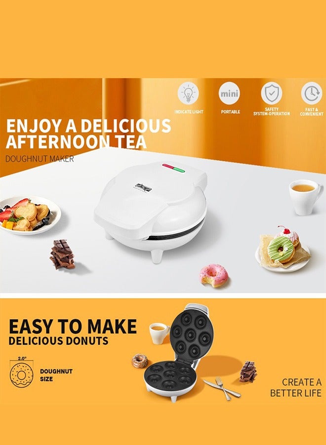 DUNISO صانع الدونات، صانع خبز كهربائي، صانع كعك، صانع وافل بـ 7 فتحات، سطح غير لاصق، تسخين مزدوج الجوانب، 750 واط، مناسب لمطابخ مطاعم الإفطار، 25 * 20 * 10 سم، أبيض - Image 3