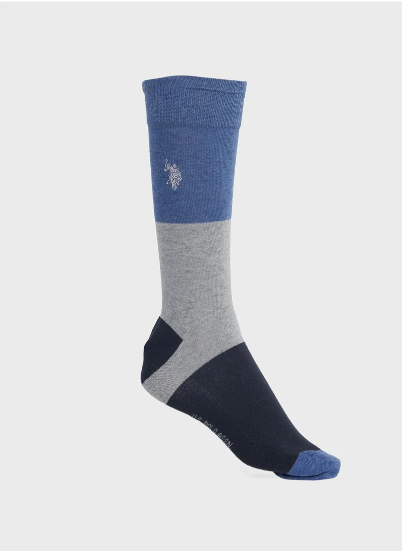 U.S. Polo Assn. Logo Print Crew Socks