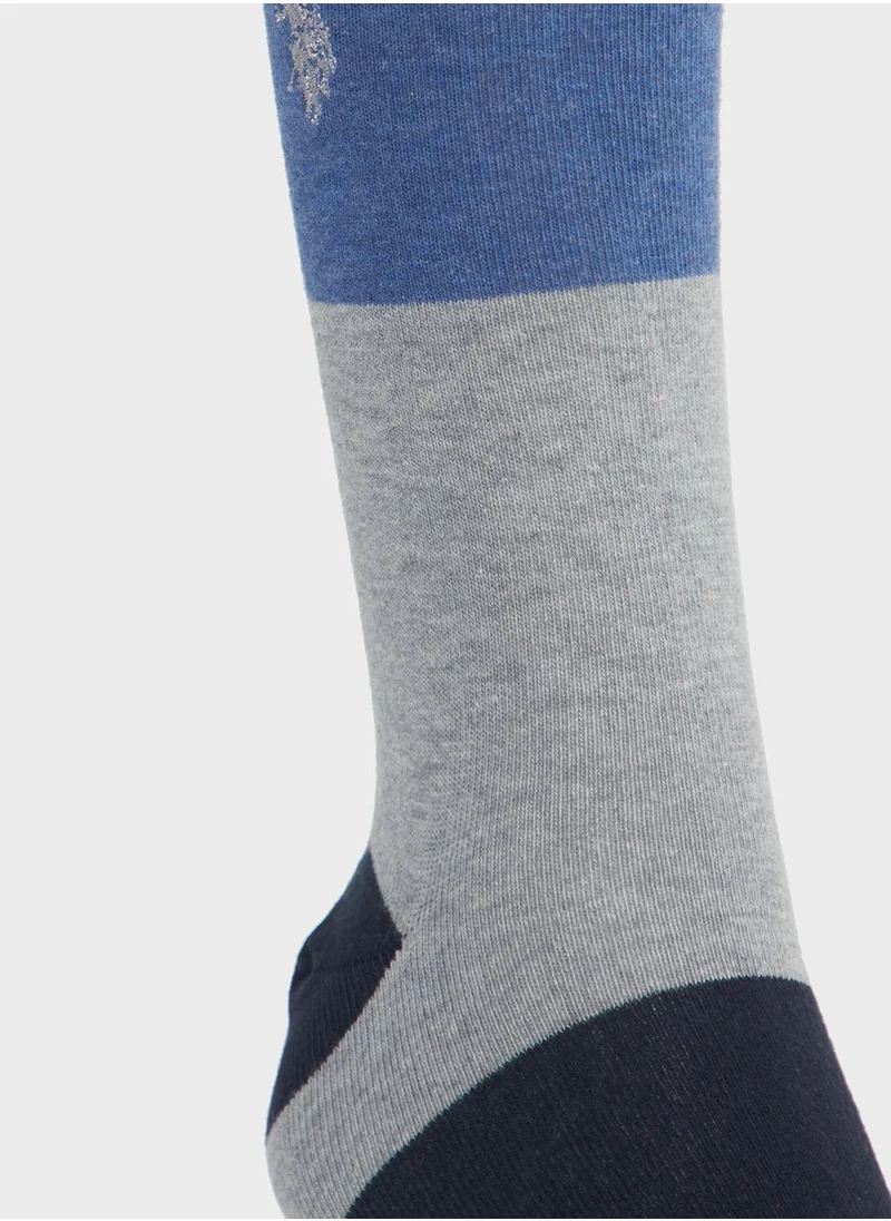 U.S. Polo Assn. Logo Print Crew Socks