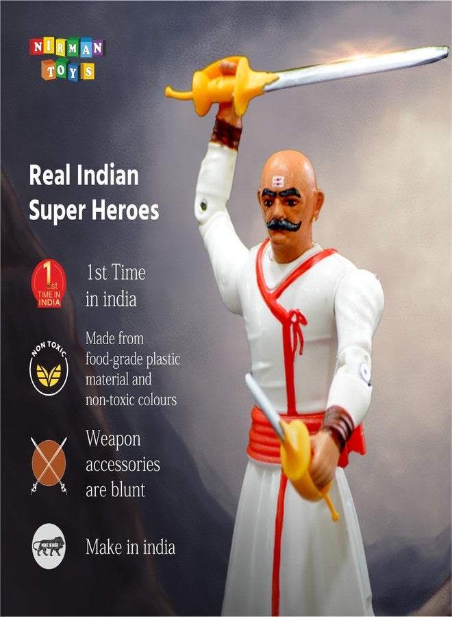 Pawankhind Mawala The Real Super Hero Action Figure with Accessories (Pawankhind Bajiprabhu, 6 Inch Tall) - Image 4