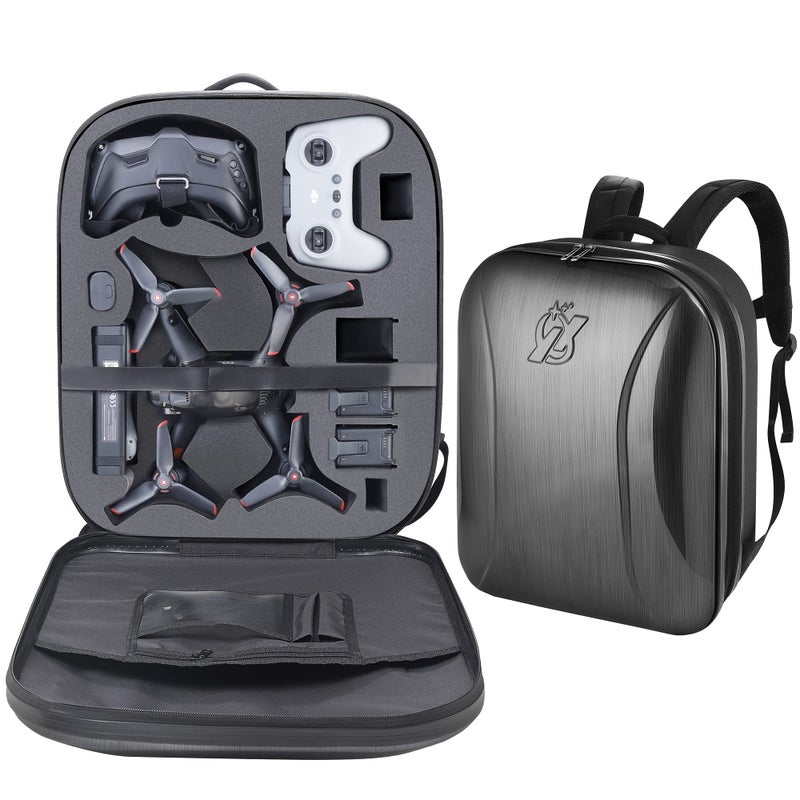 PONYRC Professional Hard Case for DJI FPV Combo Drone Waterproof Shockproof Backpack Bag for DJI FPV Explorer Fly More Kit Drone Goggles V2 Goggles Integra FPV Drone Backpack - Image 2