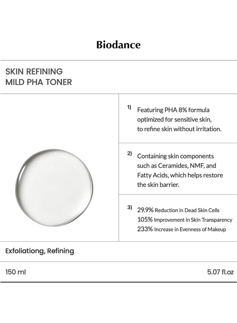بيودانس Biodance Skin Refining Mild PHA Toner, Gentle Exfoliating Face Toner for Sensitive Skin with Ceramides & NMF | 5.07 fl.oz,150ml - Image 4