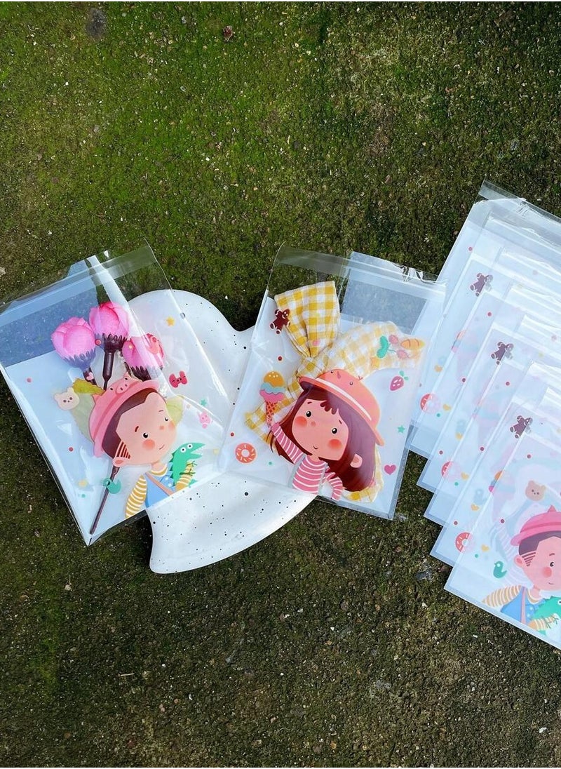 Generic Small gift bags with a cute cartoon design, suitable for cookies and all kinds of sweets for children, 50 bags  - Image 4