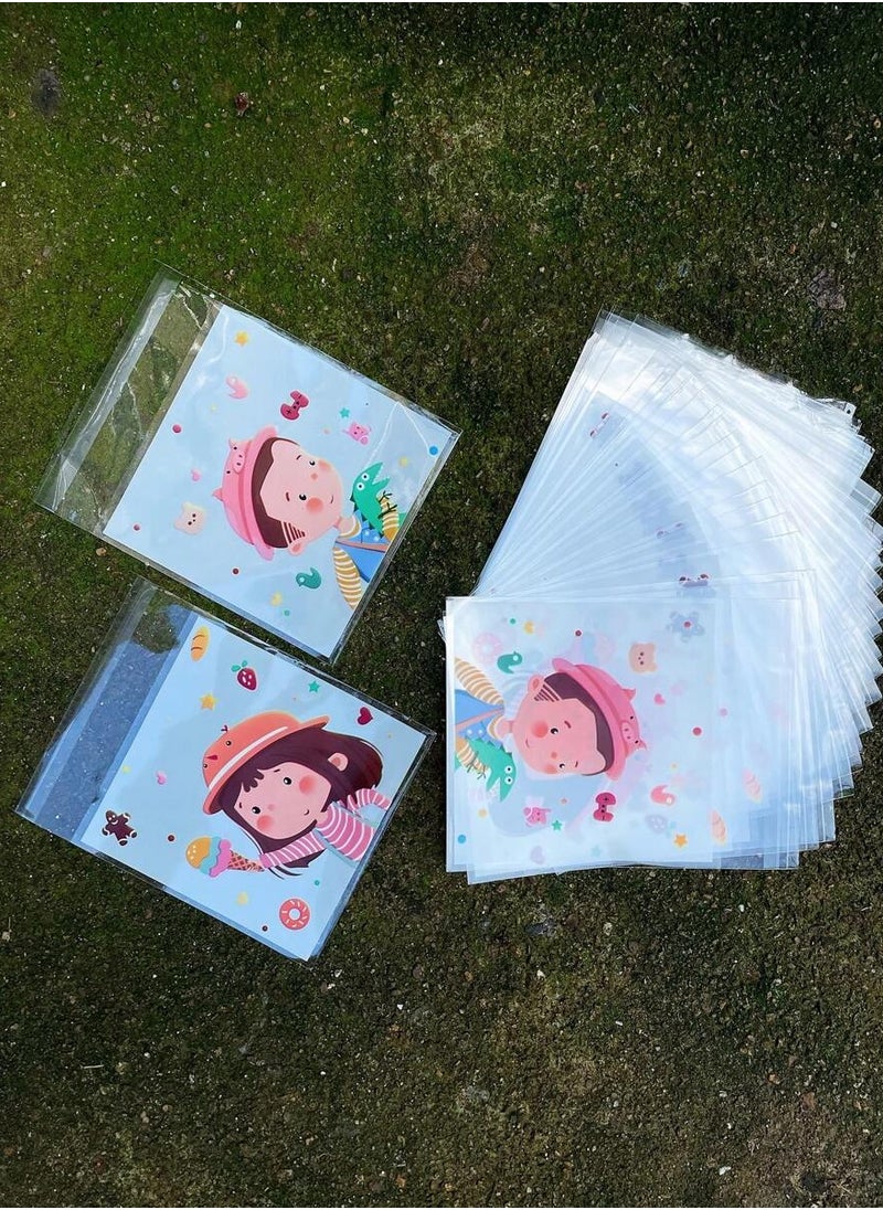 Generic Small gift bags with a cute cartoon design, suitable for cookies and all kinds of sweets for children, 50 bags  - Image 5