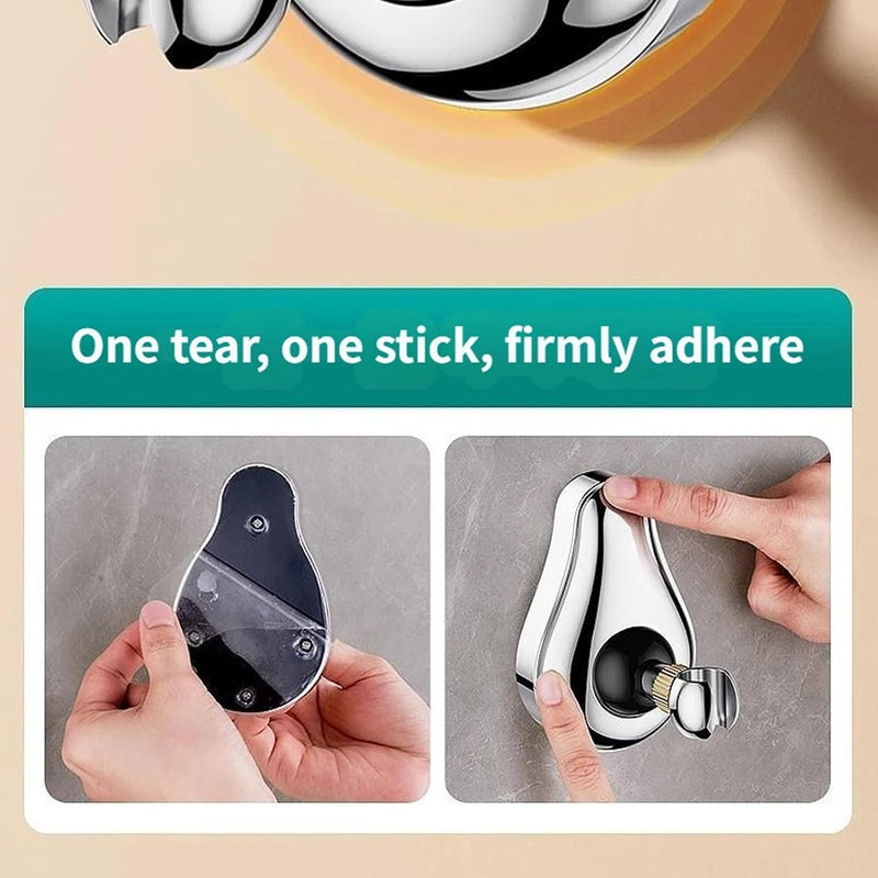 Strong Metal Shower Head Holder Allowing 720 & 45 Tilt Suitable for Flexible Sprays Control in Bathroom Not Drill Holder - Image 3
