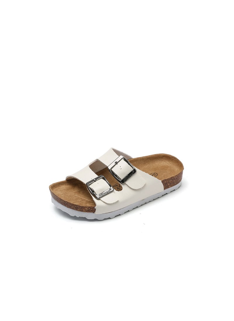 SänHahn - Boys Girls Anti Slide Sandals, Double Buckle Slip on Slide Sandals, Cork Slipper with Adjustable Straps for Little Kid/Big Kid - Image 1