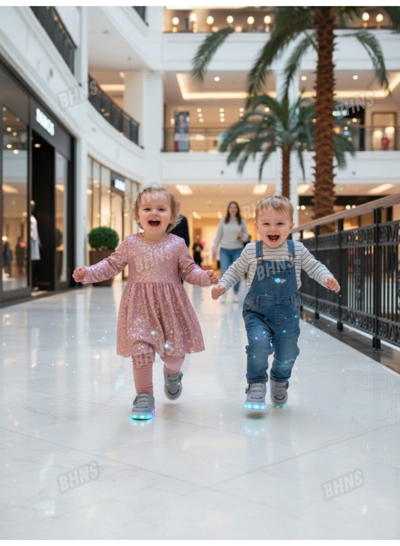 ستايلش جزمة أطفال مضيئة LED - خفيفة-  حذاء مضيء للأطفال بناتي ولادي تنور ، شوز بإضاءة للبنات و الاولاد للأطفال تضيء مقاسات 20-25، تصميم خفيف ومضادة للانزلاق مريح سهل الارتداء شوز اطفال حذاء اطفال للمشي جزم اطفال ابو لمبة - Image 5