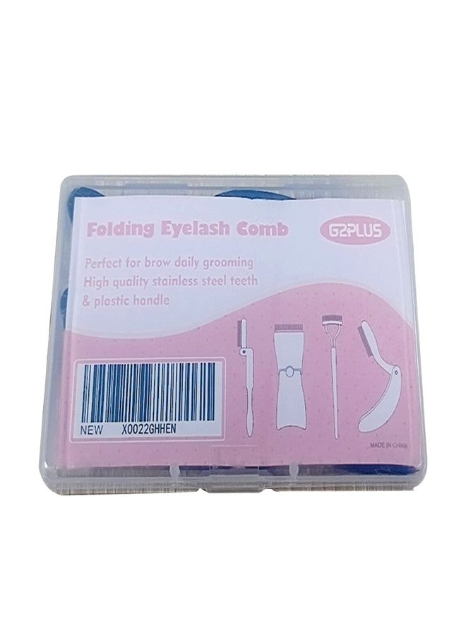 G2PLUS 4PCS Folding Eyelash Comb, Eyebrow Comb Metal Teeth, Eyelash Separator Comb, Eyelash Brush and Comb, Professional Tool for Define Lash & Brow (Pink+Black) - Image 3