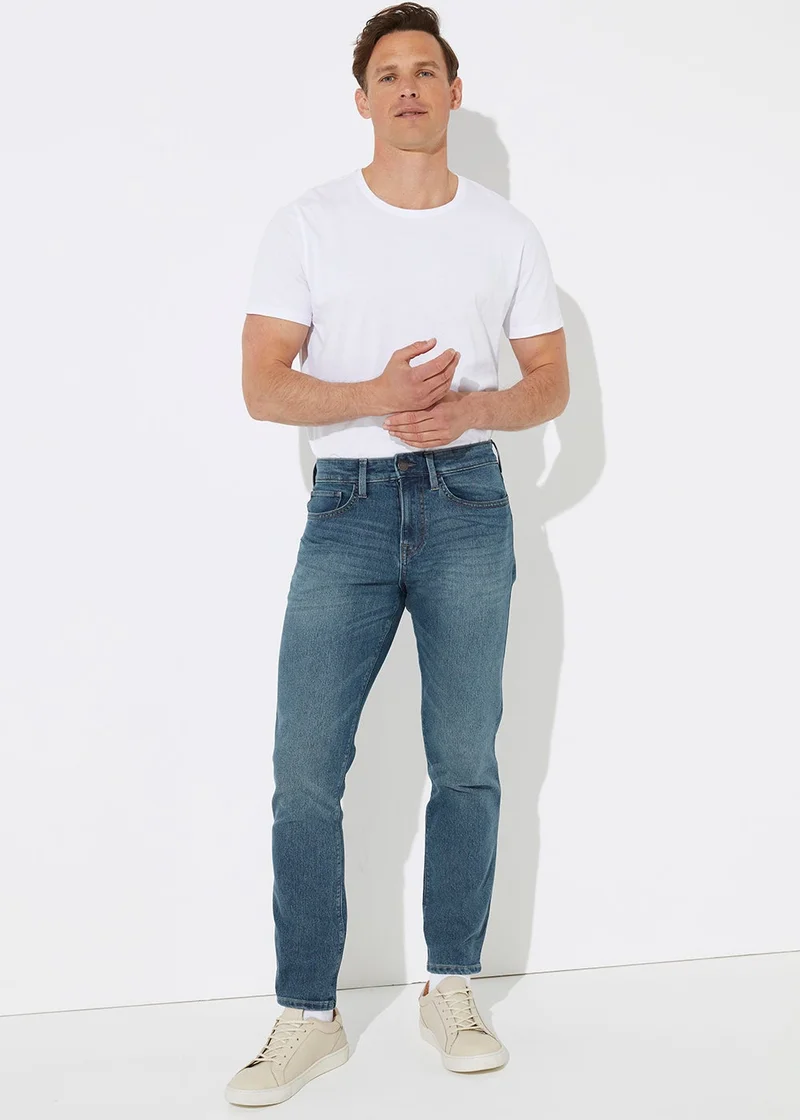 Matalan Mid Wash Stretch Slim Fit Jeans