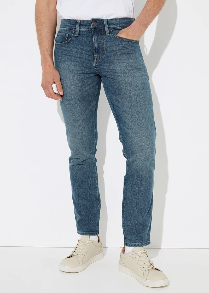 Matalan Mid Wash Stretch Slim Fit Jeans