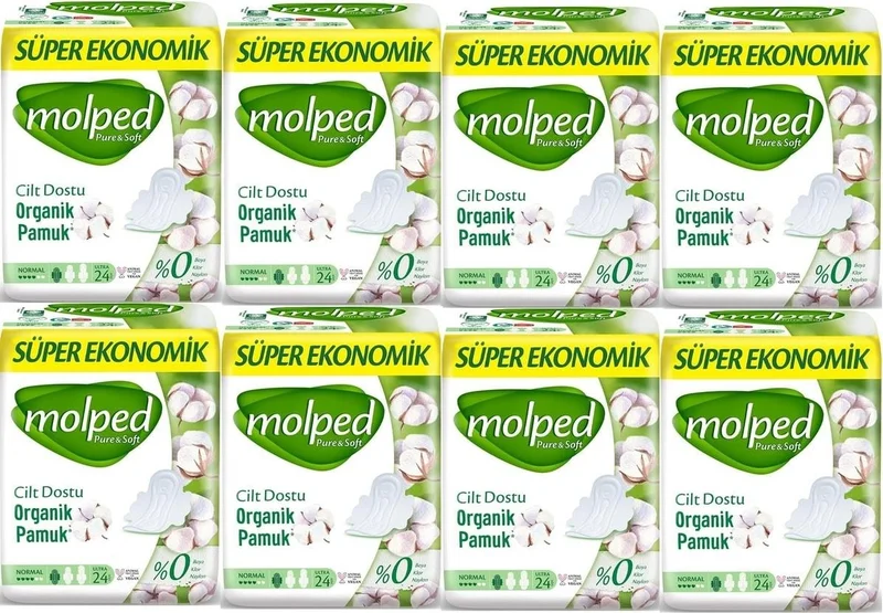 مولبيد Pure&soft Hygienic Pads Super Economical Normal 24 Pieces of 8