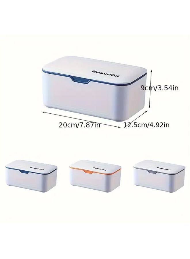 Orange Elegant Multi Functional Tissue Wet Wipe Holder With Secure Seal Cover Dust Proof Plastic Organizer For Bathroom Bedroom Office Compact Space Saving Design - Image 3
