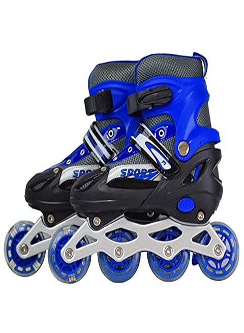 Adjustable Swivel Roller Skates – Flashing Wheels for Kids (Size 34, Multi-Color)