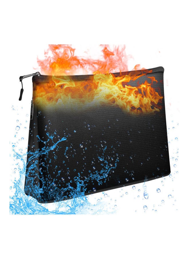 NIBEMINENT Fire and Water Resistant Expandable Document Bag Black  - Image 1