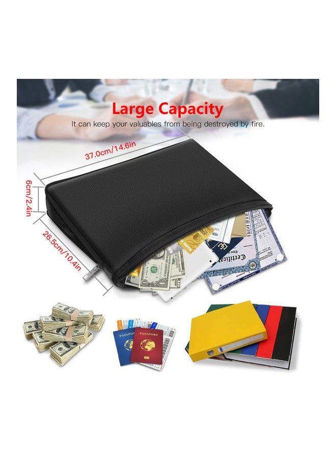 NIBEMINENT Fire and Water Resistant Expandable Document Bag Black  - Image 2