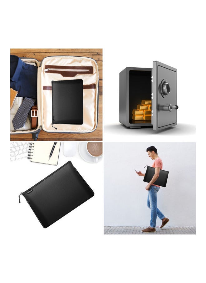 NIBEMINENT Fire and Water Resistant Expandable Document Bag Black  - Image 4