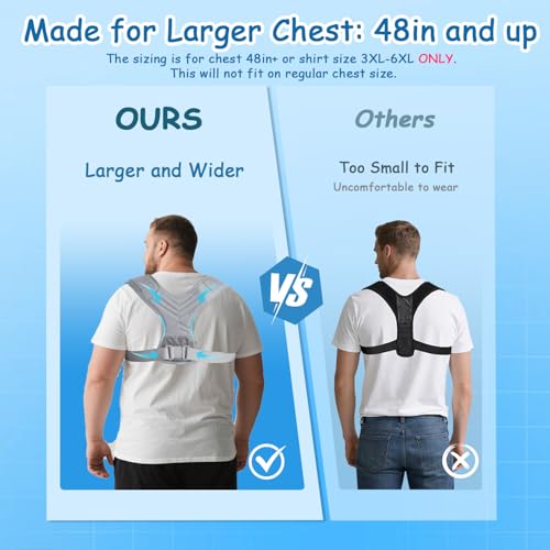 King Mills Plus Size Back Brace Back Brace Posture Corrector for Women and Men Ideally Use as Plus Size XXXL to 6XL Back Straps for Posture Hydrolabs Posture Fix or Rounded Shoulder Corrector - Image 5