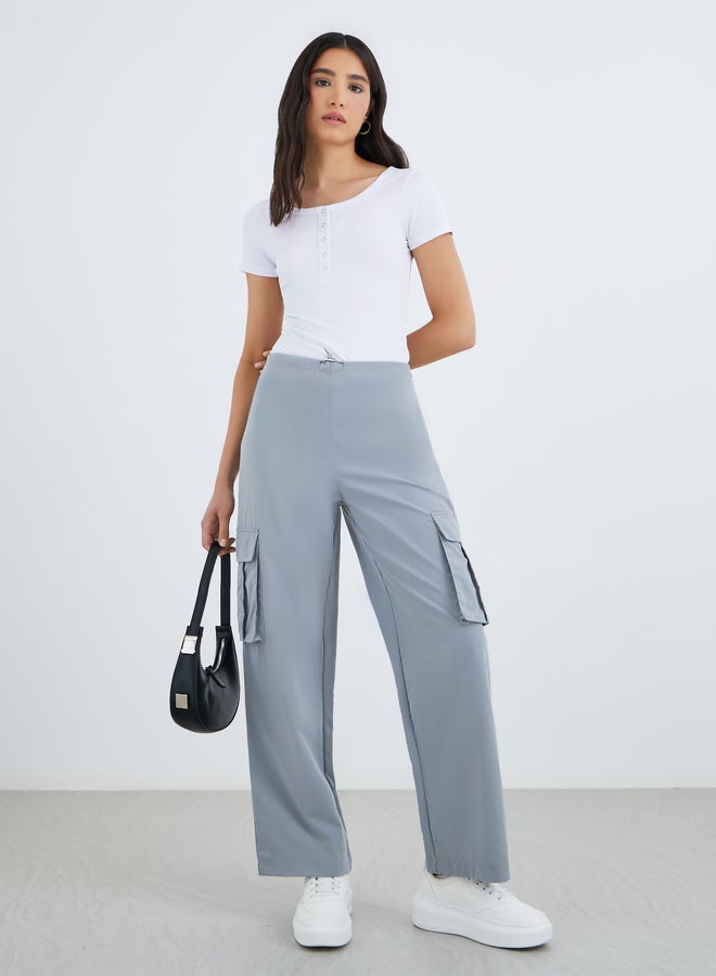 Take Two Solid Pocket Cargo Pants with Concealed Zip - Image 1