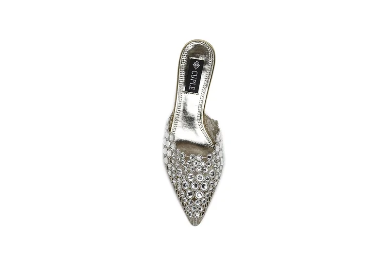 Cuple Embellished Mid-heeled mule