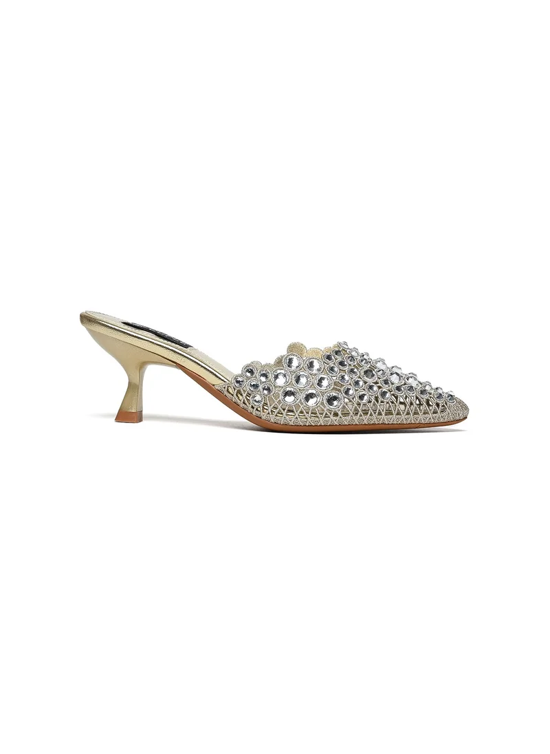 Cuple Embellished Mid-heeled mule