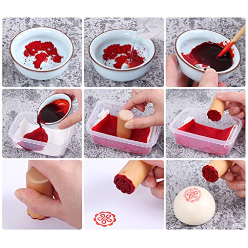 Xdodnev 5pcs/Set Cake Mold Wood Dessert Seal Stamp Chinese Moon Cookie Baking Decorating - Image 2