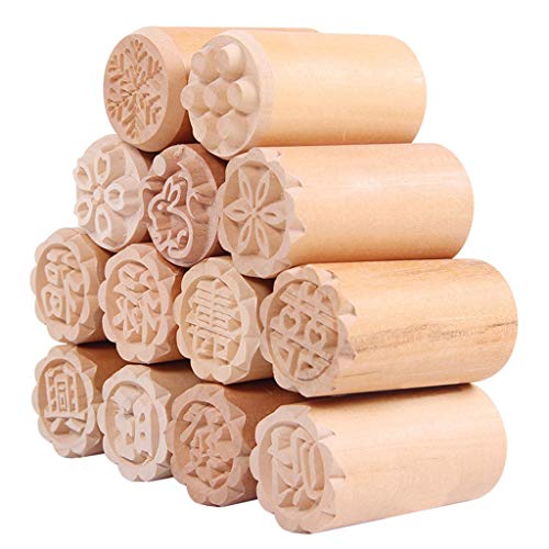 Xdodnev 5pcs/Set Cake Mold Wood Dessert Seal Stamp Chinese Moon Cookie Baking Decorating - Image 1