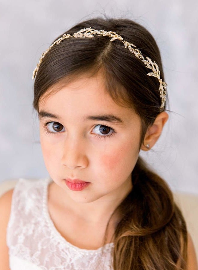 SWEETV Flower Girl Headpiece for Wedding Headband Princess Hair Accessories Little Girls Toddler Kids Crystal Hair Bands for Birthday Party Photography - Image 2