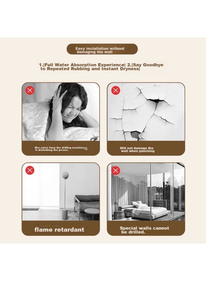 Mingju Fabric Blackout Ready-made Velcro Thermal Insulation Sun Protection Bedroom Balcony Living Room Curtain, Cream Color, 1.7m Wide * 2.0m High, 1 Panel - Image 2