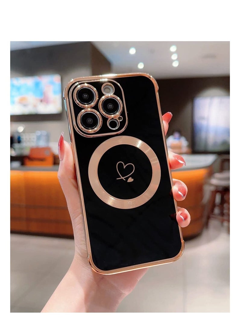 Excefore Magnetic for iPhone 15 Pro Max Case, Shockproof Military Grade Drop Protection, Suitable for Women Girls (Black, 6.7 inch) - Image 2