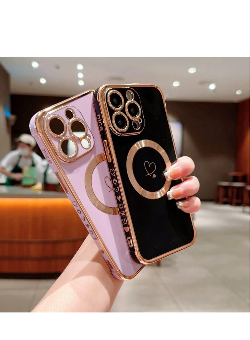 Excefore Magnetic for iPhone 15 Pro Max Case, Shockproof Military Grade Drop Protection, Suitable for Women Girls (Black, 6.7 inch) - Image 4