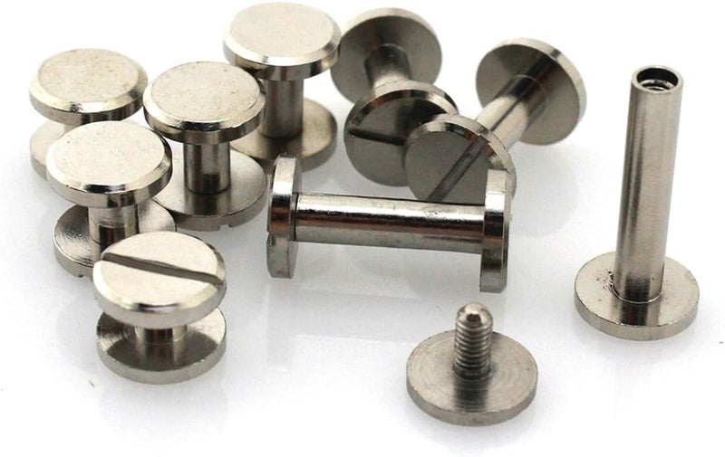Leather Rivets 10pcs Screws Stud Rivets Flat Head for Photo Album Craft Belt Wallet Fasteners 10mm Cap(10mm*8mm) - Image 5