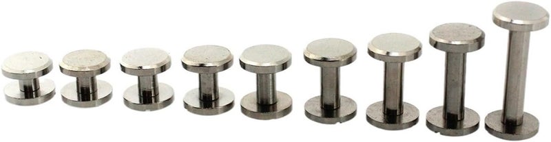 Leather Rivets 10pcs Screws Stud Rivets Flat Head for Photo Album Craft Belt Wallet Fasteners 10mm Cap(10mm*8mm) - Image 1