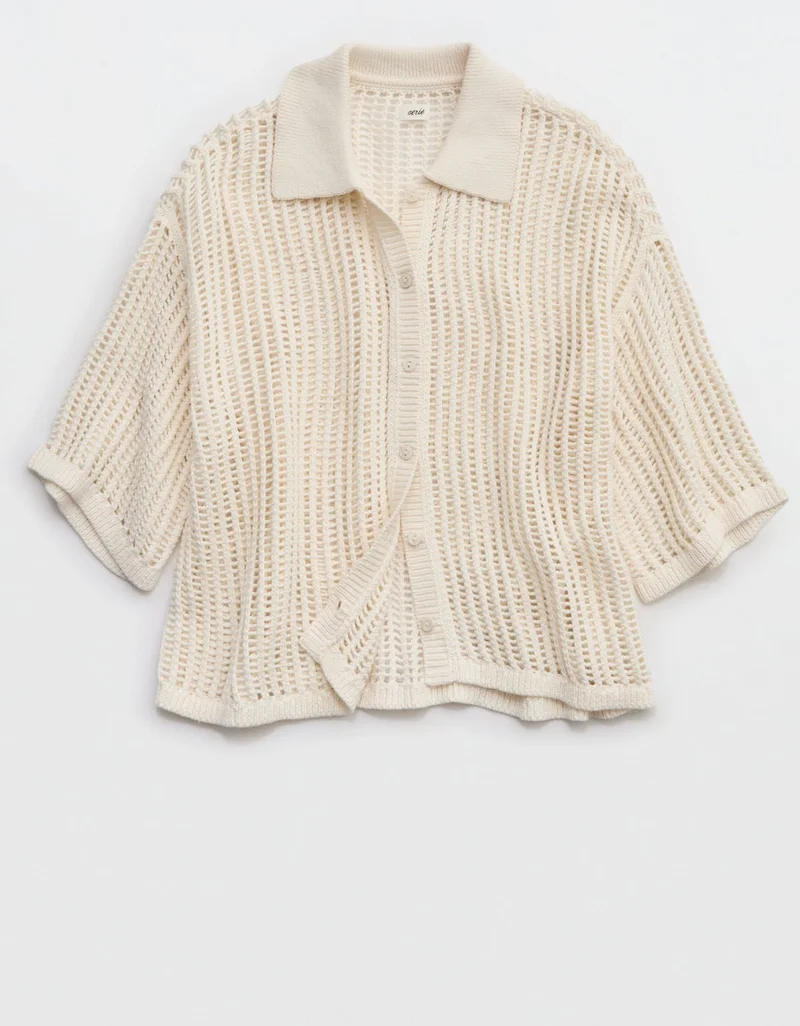 Aerie  Aerie Short Sleeve Polo Sweater for Women | Best Price UAE