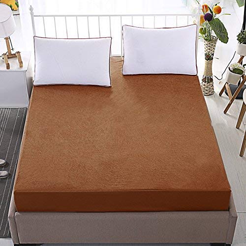AMZ 100 Waterproof and Dustproof Soft Terry Cotton Small Bed Fitted Mattress ProtectorMattress Cover Double - Image 1