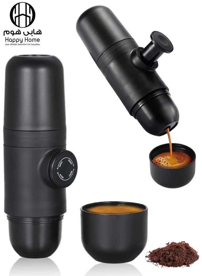 Happy Home Portable Manual Espresso Coffee Maker – Hand Press Coffee Machine Compatible with Ground Coffee, No Electricity or Battery Needed, Lightweight Travel Coffee Maker for Home, Office, Camping & Outdoor Use, Easy to Use Hand Espresso Maker for Fresh Coffee Anywhere (Up to 50ml) - Image 1