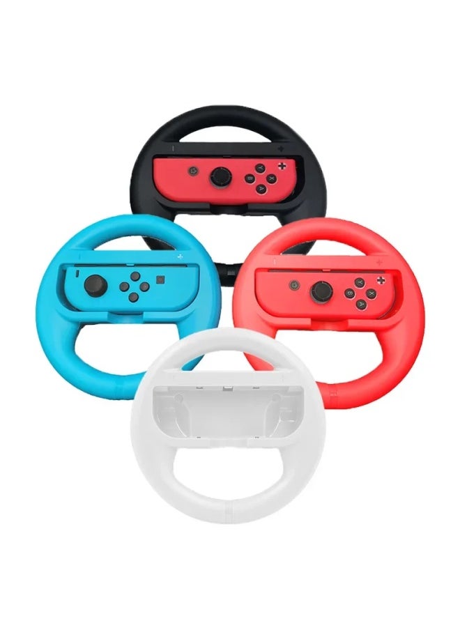 ماركة غير محددة نينتندو سويتش راسينغ Oled يسار يمين Joy Con مقابض عجلة القيادة لوحدة التحكم المحمولة - لون المنتج: عجلة القيادة (زوج أبيض وأسود)  - Image 2