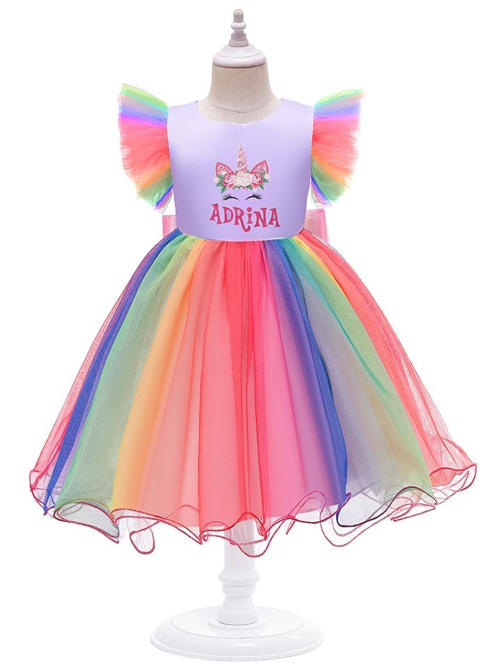 Loquat Short sleeve Princess children's dress children's dress girls comfortable breathable dress 
