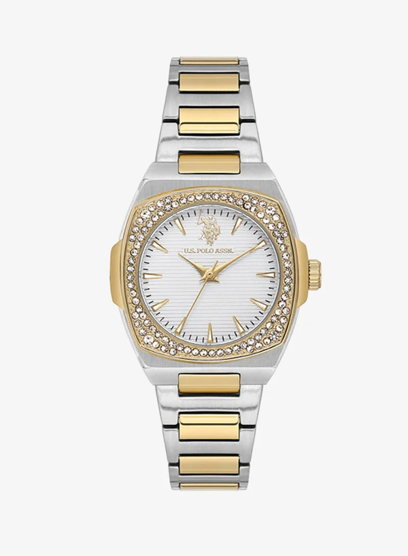 U.S. Polo Assn. Stile Stainless Steel Bracelet Quartz Analog Watch for Women, 32mm